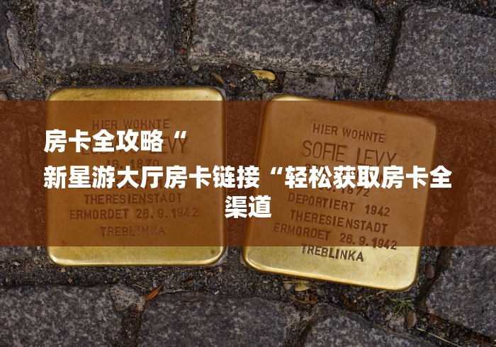 房卡全攻略“
新星游大厅房卡链接“轻松获取房卡全渠道