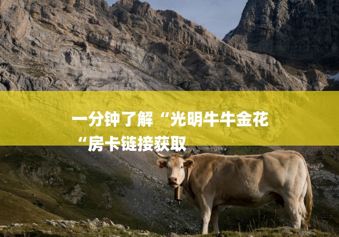 一分钟了解“光明牛牛金花
“房卡链接获取