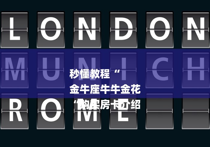秒懂教程“
金牛座牛牛金花
“购买房卡介绍