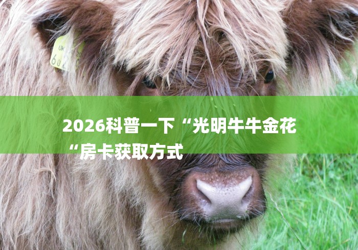 2026科普一下“光明牛牛金花
“房卡获取方式 