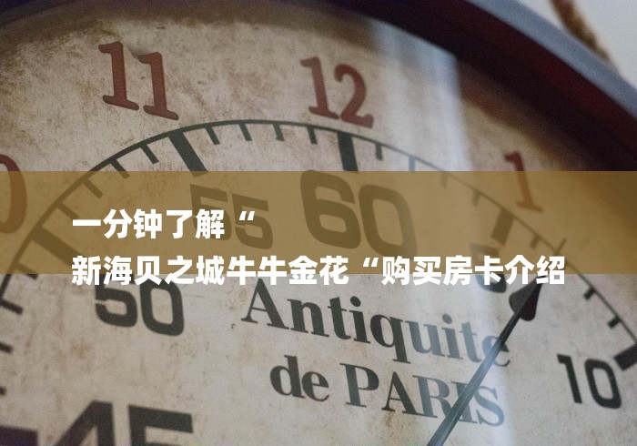 一分钟了解“
新海贝之城牛牛金花“购买房卡介绍 一分钟了解“
新海贝之城牛牛金花“购买房卡介绍