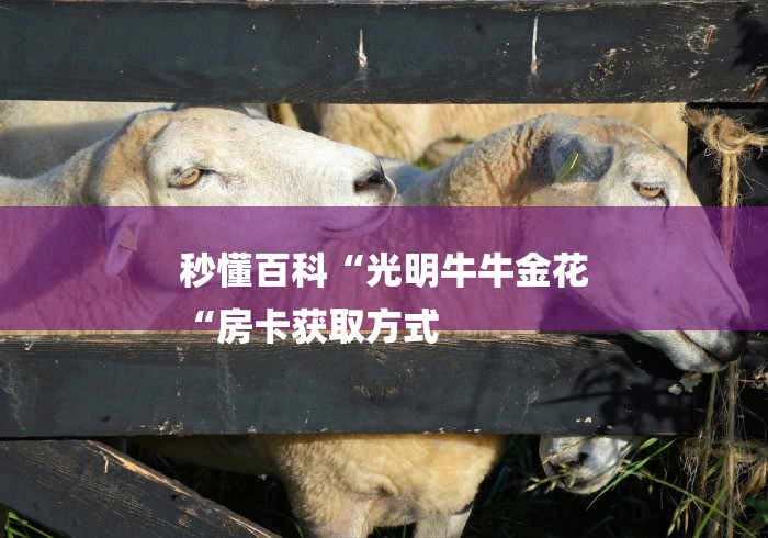 秒懂百科“光明牛牛金花
“房卡获取方式 