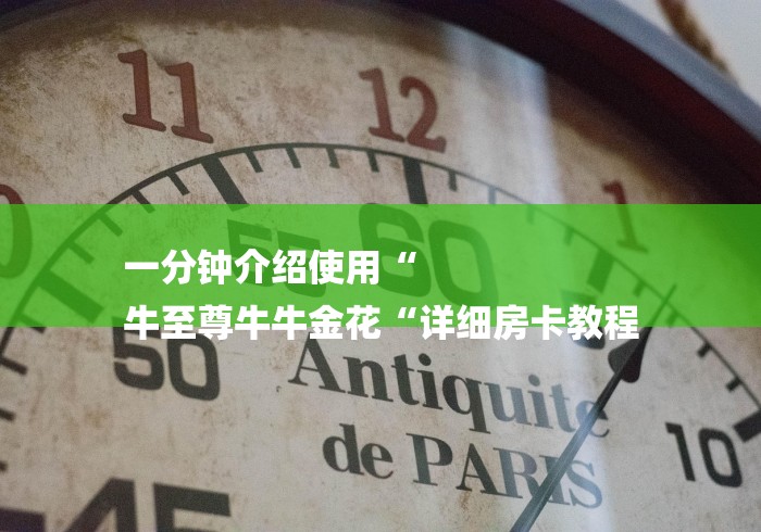 一分钟介绍使用“
牛至尊牛牛金花“详细房卡教程