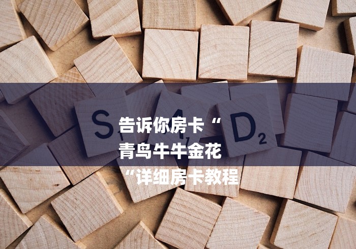 告诉你房卡“
青鸟牛牛金花
“详细房卡教程