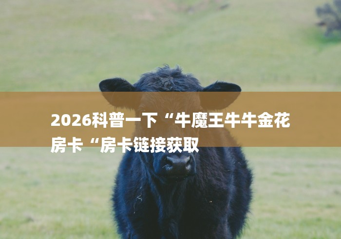 2026科普一下“牛魔王牛牛金花
房卡“房卡链接获取