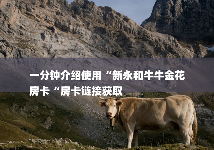一分钟介绍使用“新永和牛牛金花
房卡“房卡链接获取